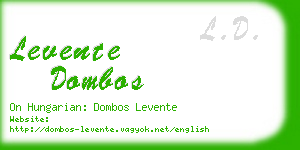 levente dombos business card